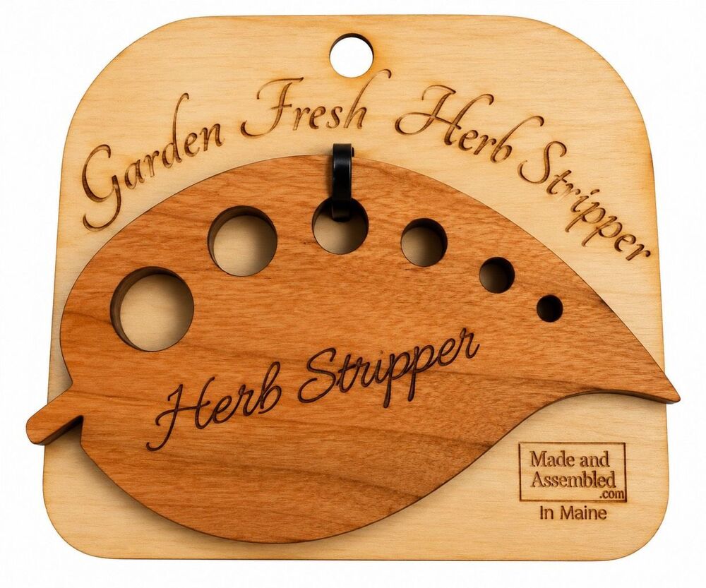 Garden Fresh Medium Wood Herb Stripper Leaf Kitchen Tool Made in Maine New